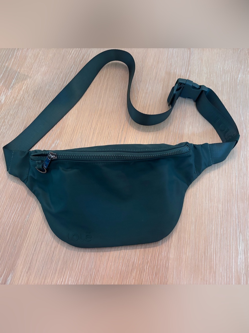 Lole Teal Dark Green Belt Bag with Matte Finish
